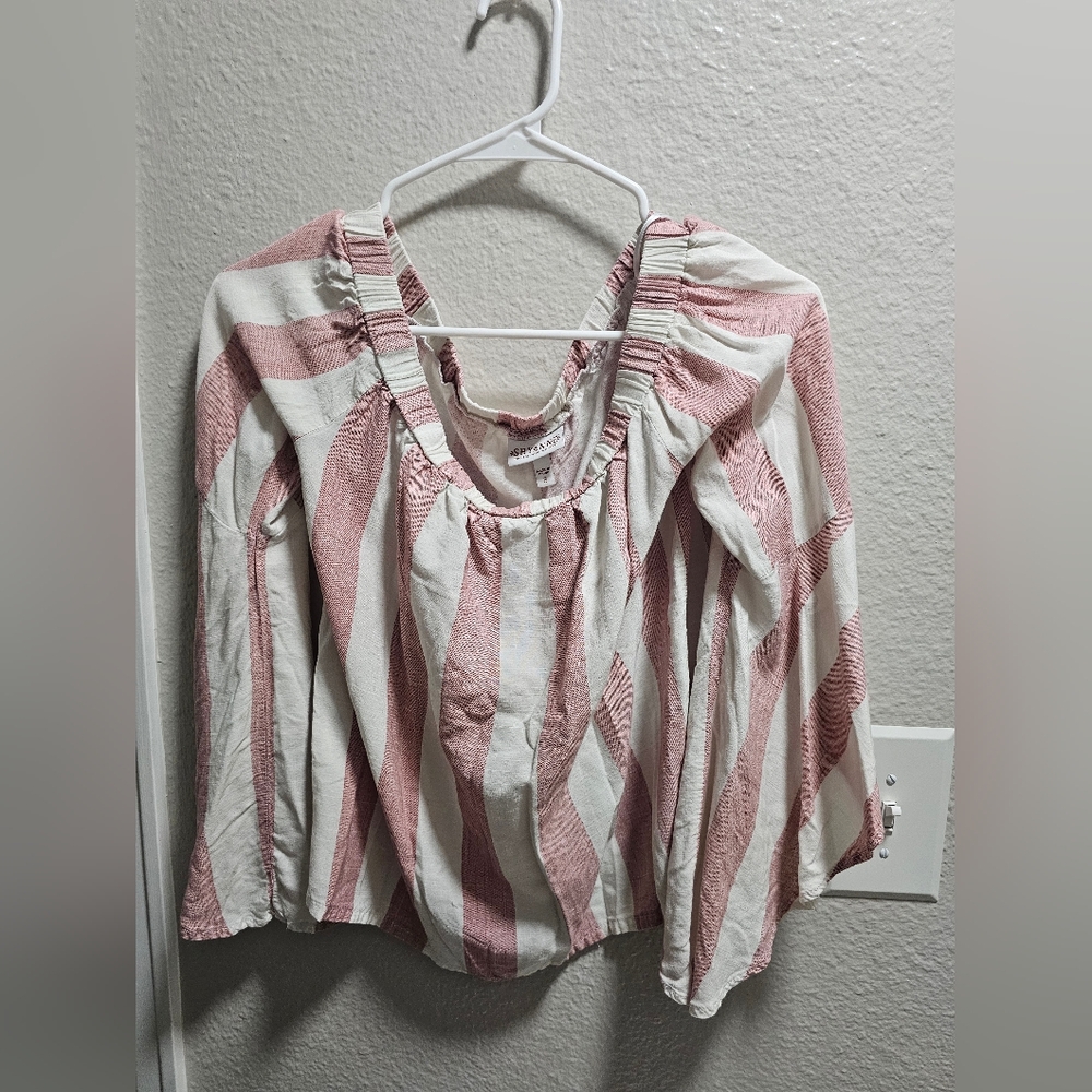 Shyanne Striped Top With Flared Sleeves